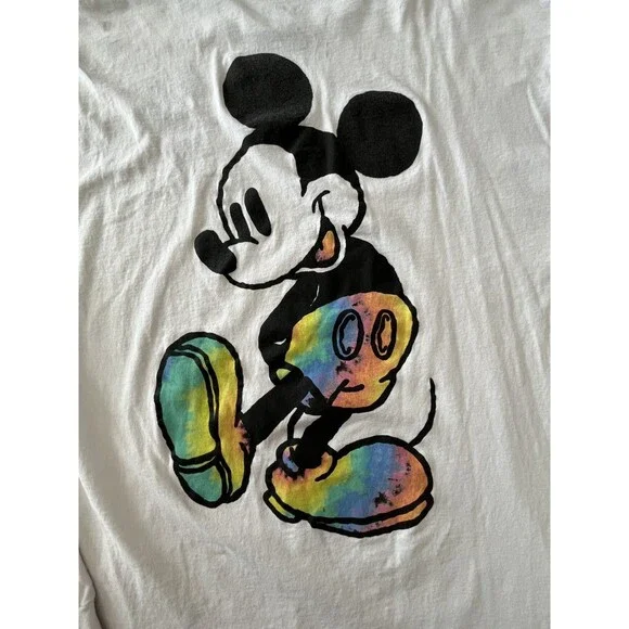 Disney Mickey Mouse Tie Dye Watercolor 2 Sided T Shirt Long Sleeve Tee Adult XXL - Picture 5 of 8